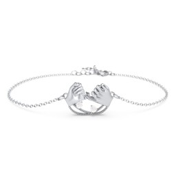 Pinky Swear Promise Bracelet in 925 Sterling Silver with Opal