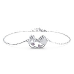 Pinky Swear Promise Bracelet in 925 Sterling Silver with Alexandrite