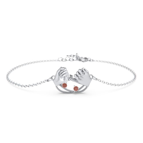 Pinky Swear Promise Bracelet – Sterling Silver with Garnet
