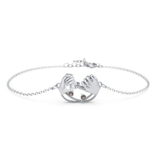 Pinky Swear Promise Bracelet – Sterling Silver with Smokey Quartz