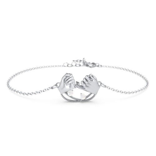 Pinky Swear Promise Bracelet – Sterling Silver with Opal