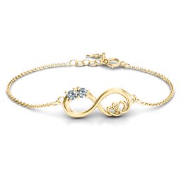 Double the Love Infinity Bracelet in 18K Gold Plated Silver