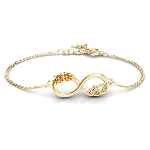 Double the Love Infinity Bracelet – 18K Gold Plated Silver with Citrine