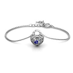 True Love's Lock Caged Bracelet – Sterling Silver with Citrine