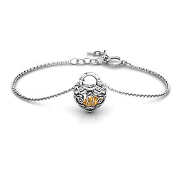 True Love's Lock Caged Bracelet in 925 Sterling Silver with Citrine