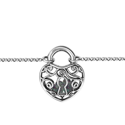 True Love's Lock Caged Bracelet – Sterling Silver with Alexandrite