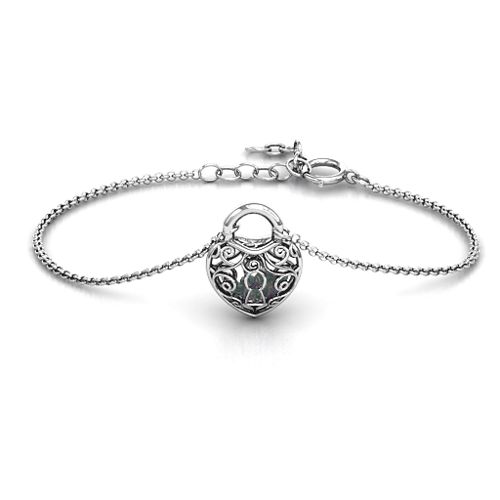 True Love's Lock Caged Bracelet – Sterling Silver with Alexandrite
