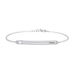 Engraveable Bar Bracelet with 1-5 Stones