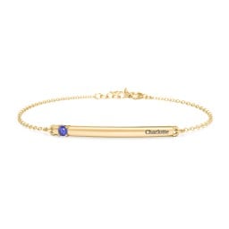 Engraveable Bar Bracelet with 1-5 Stones
