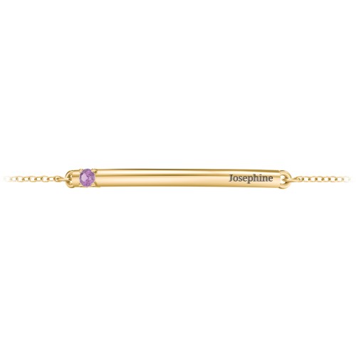 Engraveable Bar Bracelet with 1-5 Stones