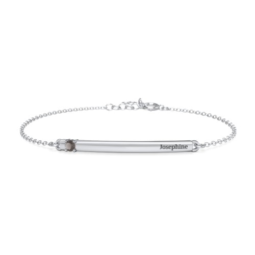 Engraveable Bar Bracelet with 1-5 Stones