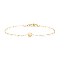 Skull Charm Bracelet in 18K Gold Plated Silver