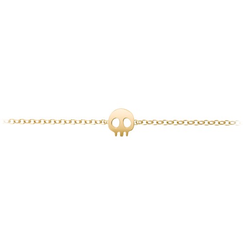 Skull Charm Bracelet – 18K Gold Plated Silver