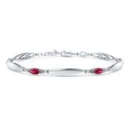 Engravable Family Bracelet with Marquise Birthstones (1-5 Stones)