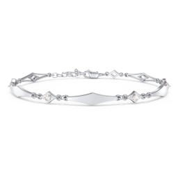 Engravable Modern Family Bracelet with Round Birthstones (1-5 Stones)