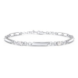 Engravable Classic Family Bracelet with Round Birthstones (1-5 Stones)