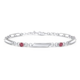 Engravable Classic Family Bracelet with Round Birthstones (1-5 Stones)