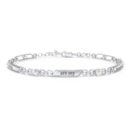 Engravable Classic Family Bracelet with Round Birthstones (1-5 Stones)