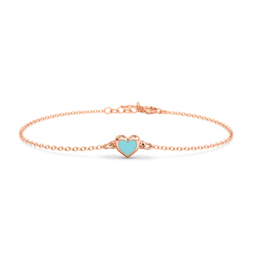 Heart Bracelet with Cold Enamel – 9kt Rose Gold
