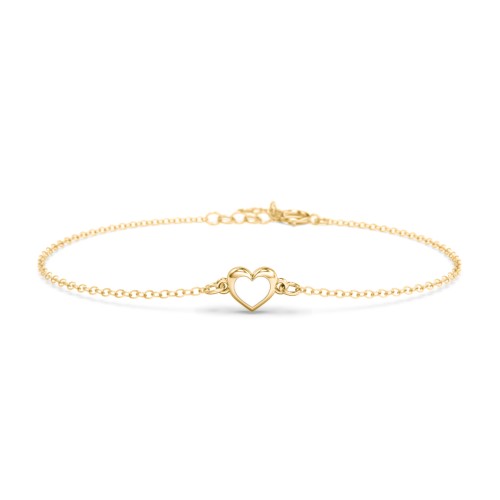 Heart Bracelet with Cold Enamel – 9kt Yellow Gold