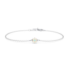 Flower Cluster Bracelet – 18K Gold Plated Silver with Mint Premium Zirconia and Fancy Yellow Premium Zirconia