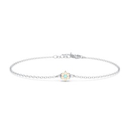 Flower Cluster Bracelet in 925 Sterling Silver with Mint Premium Zirconia and Fancy Yellow Premium Zirconia
