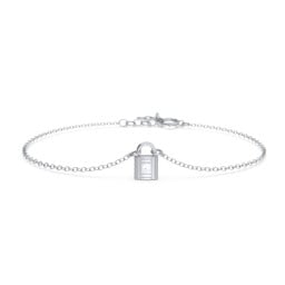 Padlock Bracelet with Accent Stone