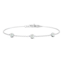Bezel-Set Round Stone Station Bracelet