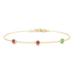 Bezel-Set Round Stone Station Bracelet