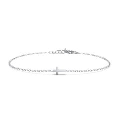 Cross Bracelet – 18K Gold Plated Silver