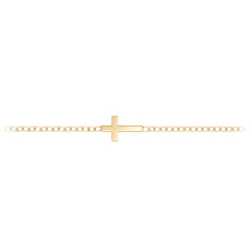 Cross Bracelet – 18K Gold Plated Silver