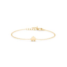 Jigsaw Puzzle Piece Bracelet in 18K Gold Plated Silver
