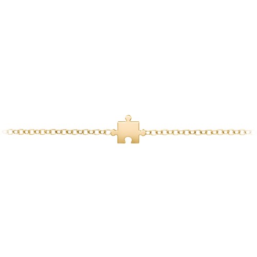 Jigsaw Puzzle Piece Bracelet – 18K Gold Plated Silver