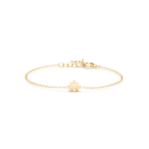Jigsaw Puzzle Piece Bracelet – 18K Gold Plated Silver