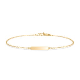 Engravable Thin Bar Bracelet in 18K Gold Plated Silver