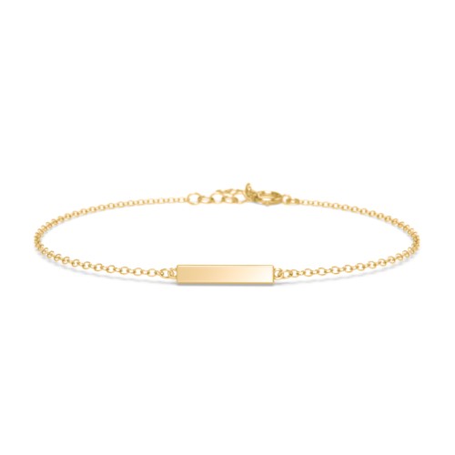 Engravable Thin Bar Bracelet – 18K Gold Plated Silver