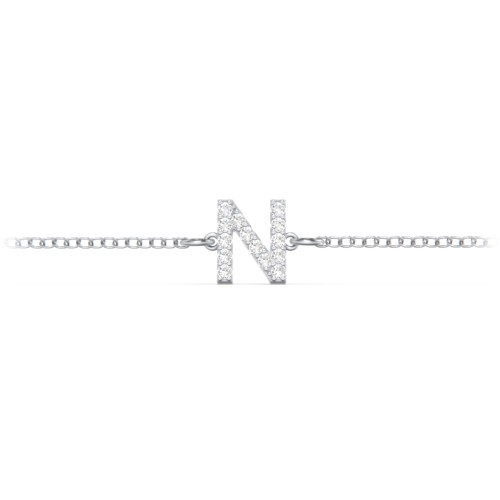 Pavé Initial Bracelet - N