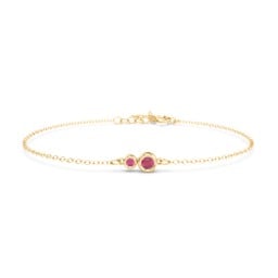 Generations 2-Stone Bezel Set Mother's Bracelet