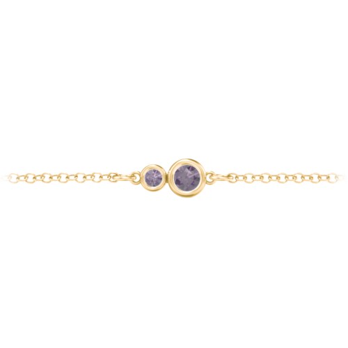 Generations 2-Stone Bezel Set Mother's Bracelet – 9kt Yellow Gold with Alexandrite