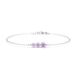Generations 3-Stone Bezel Set Mother's Bracelet
