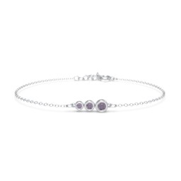 Generations 3-Stone Bezel Set Mother's Bracelet in 925 Sterling Silver