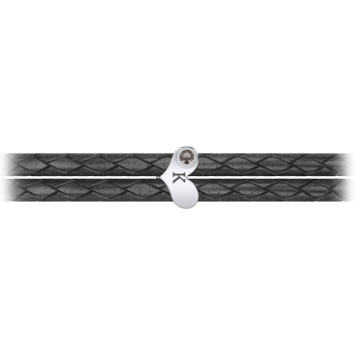 Engravable Sterling Silver Gemstone Heart Leather Bracelet – Sterling Silver with Smokey Quartz