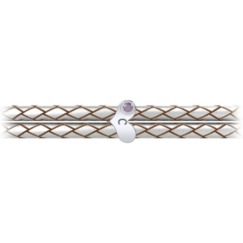 Engravable Sterling Silver Gemstone Heart Leather Bracelet – Sterling Silver with Alexandrite