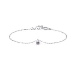 Bezel Set Gemstone Drop Bracelet - 1 Stone in 925 Sterling Silver with Alexandrite