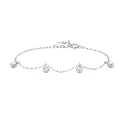 Bezel Set Gemstone Drop Bracelet - 4 Stone