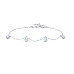 Bezel Set Gemstone Drop Bracelet - 4 Stone