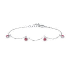 Bezel Set Gemstone Drop Bracelet - 4 Stone