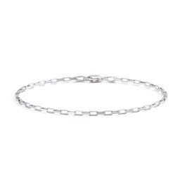 7.5" Long Box Chain Bracelet in 925 Sterling Silver