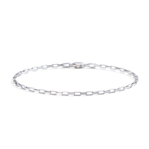7.5" Long Box Chain Bracelet – Sterling Silver