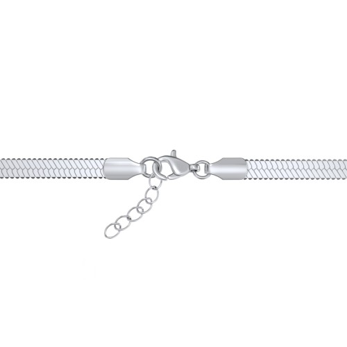 7" Engravable Herringbone Bracelet in Stainless Steel